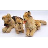 Steiff trio of mohair dogs including German Shepherd 'Arco'