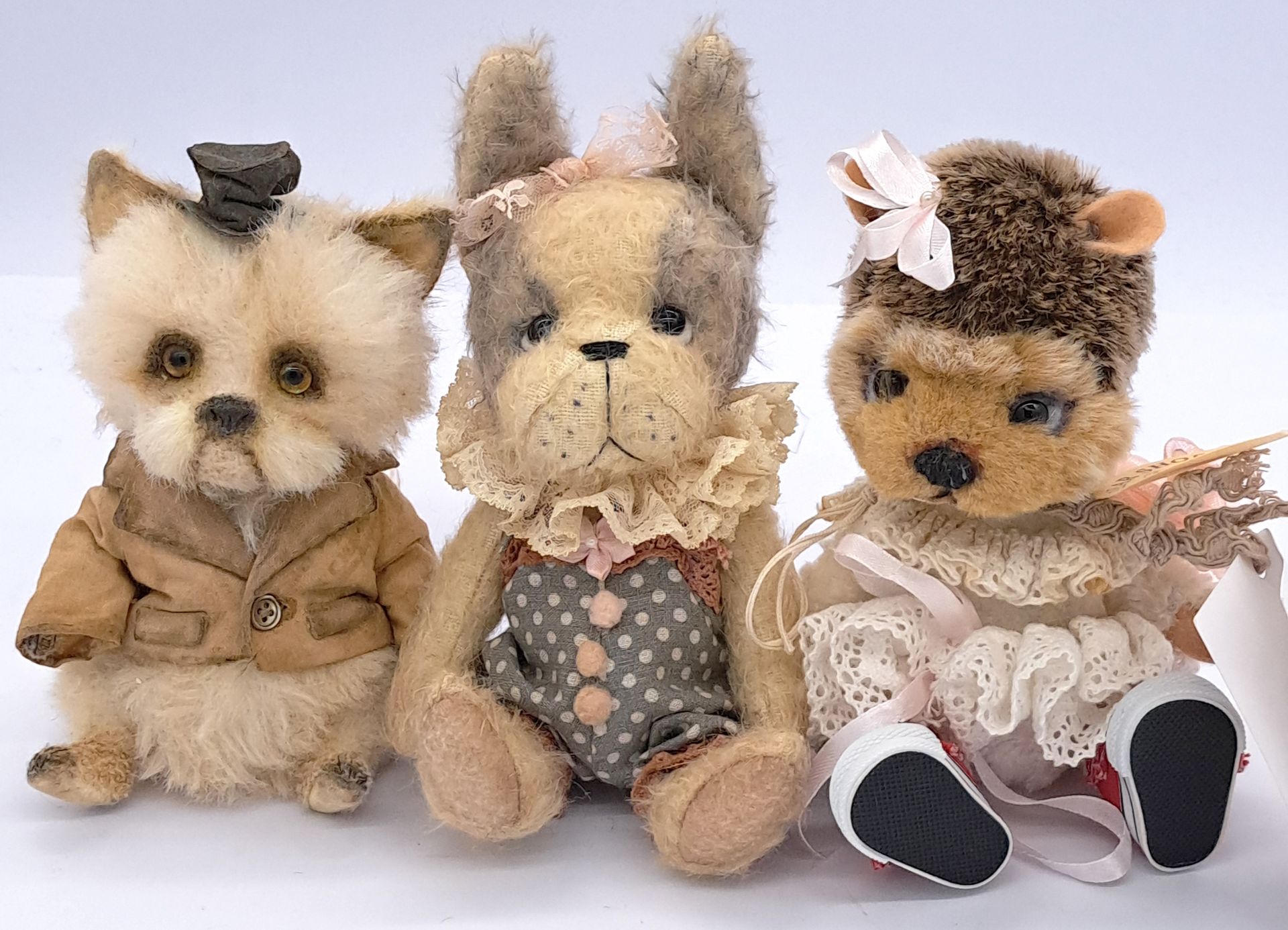 Artist bears trio: Skye Rose Bears, Astrid Bears plus unknown artist
