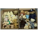 Collection of modern and vintage teddy bears including Chiltern and Old Bear