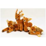 Steiff group of plush deer/fawns