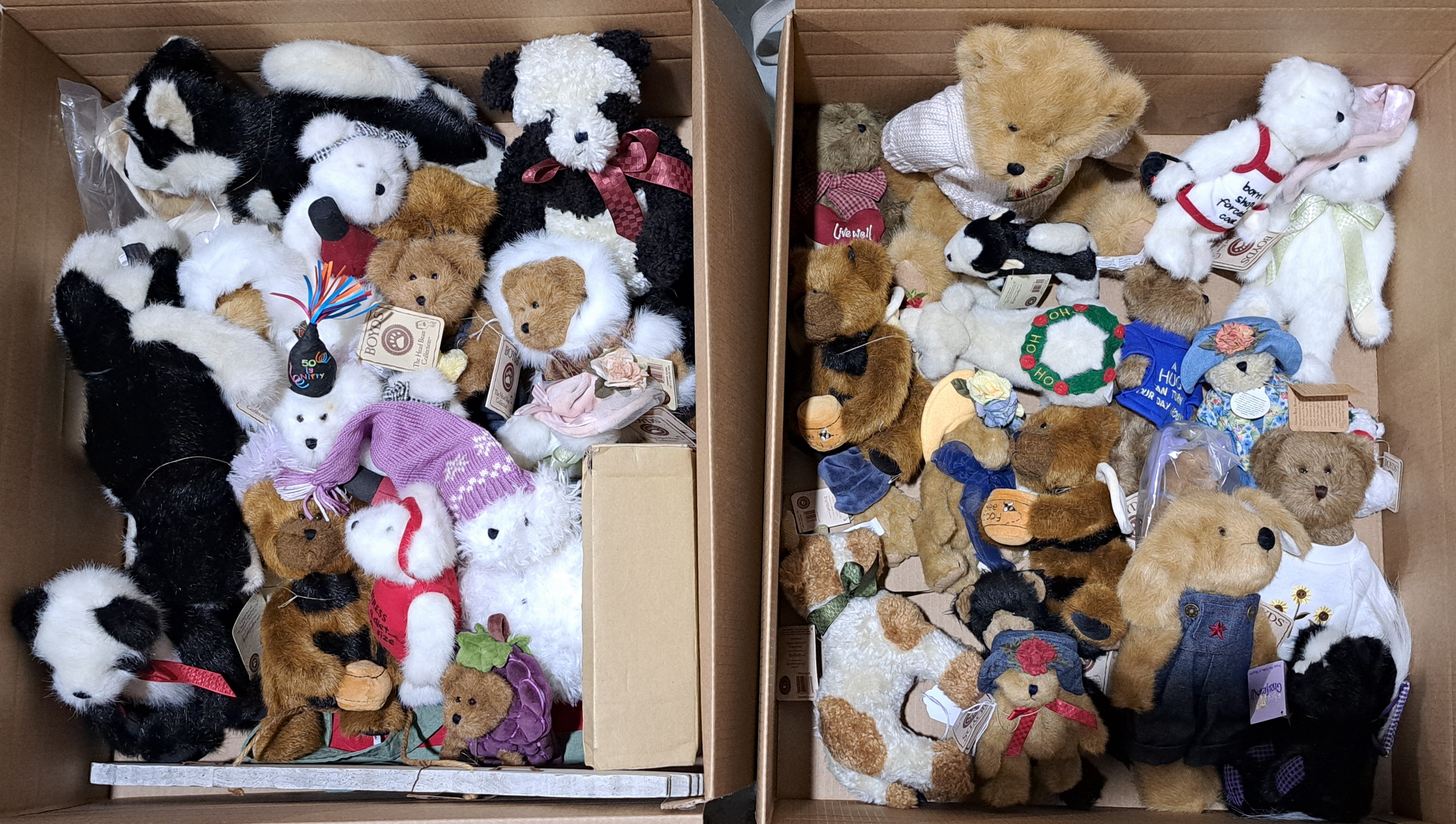 Large collection of Boyds plush teddy bears