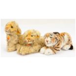 Steiff trio of plush big cats