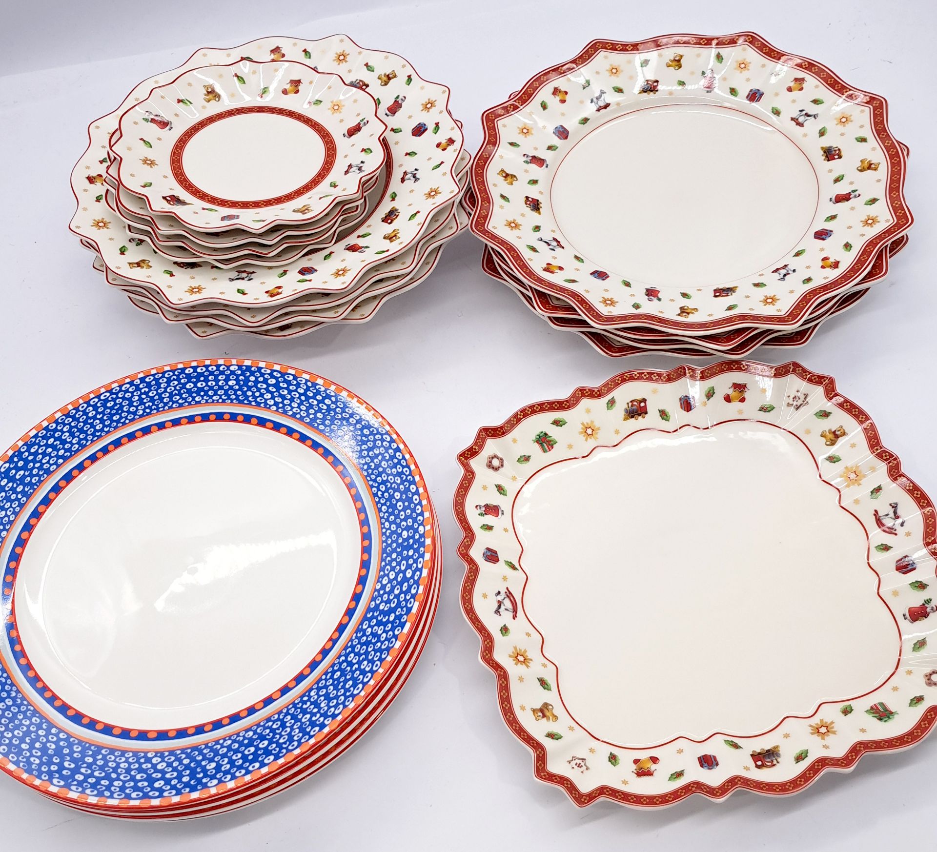 Villeroy and Boch collection of porcelain plates and saucers, plus Oilily plates