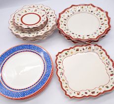 Villeroy and Boch collection of porcelain plates and saucers, plus Oilily plates