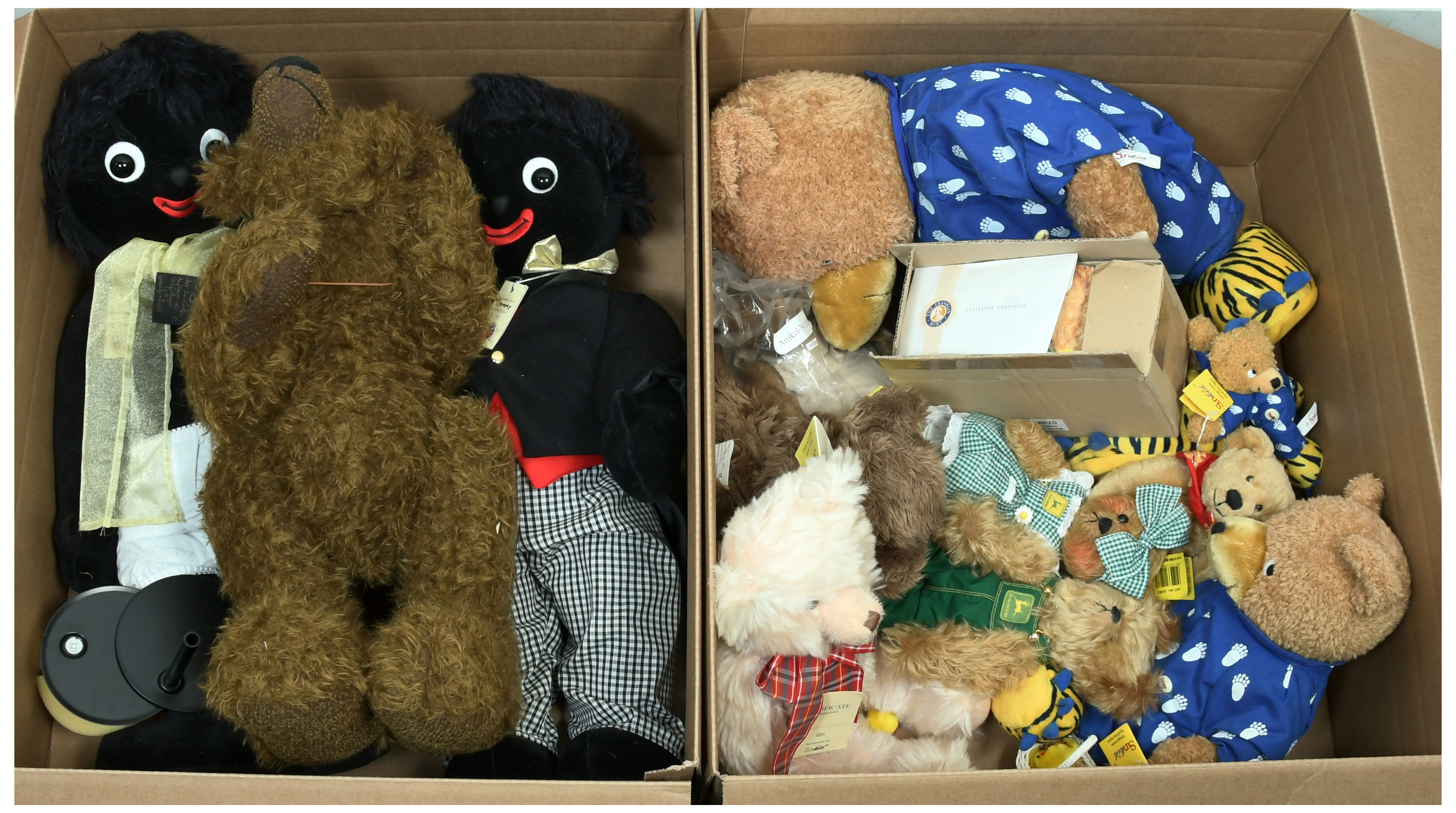 Collection of teddy bears and gollies, including SunKid and Jolly Golly 