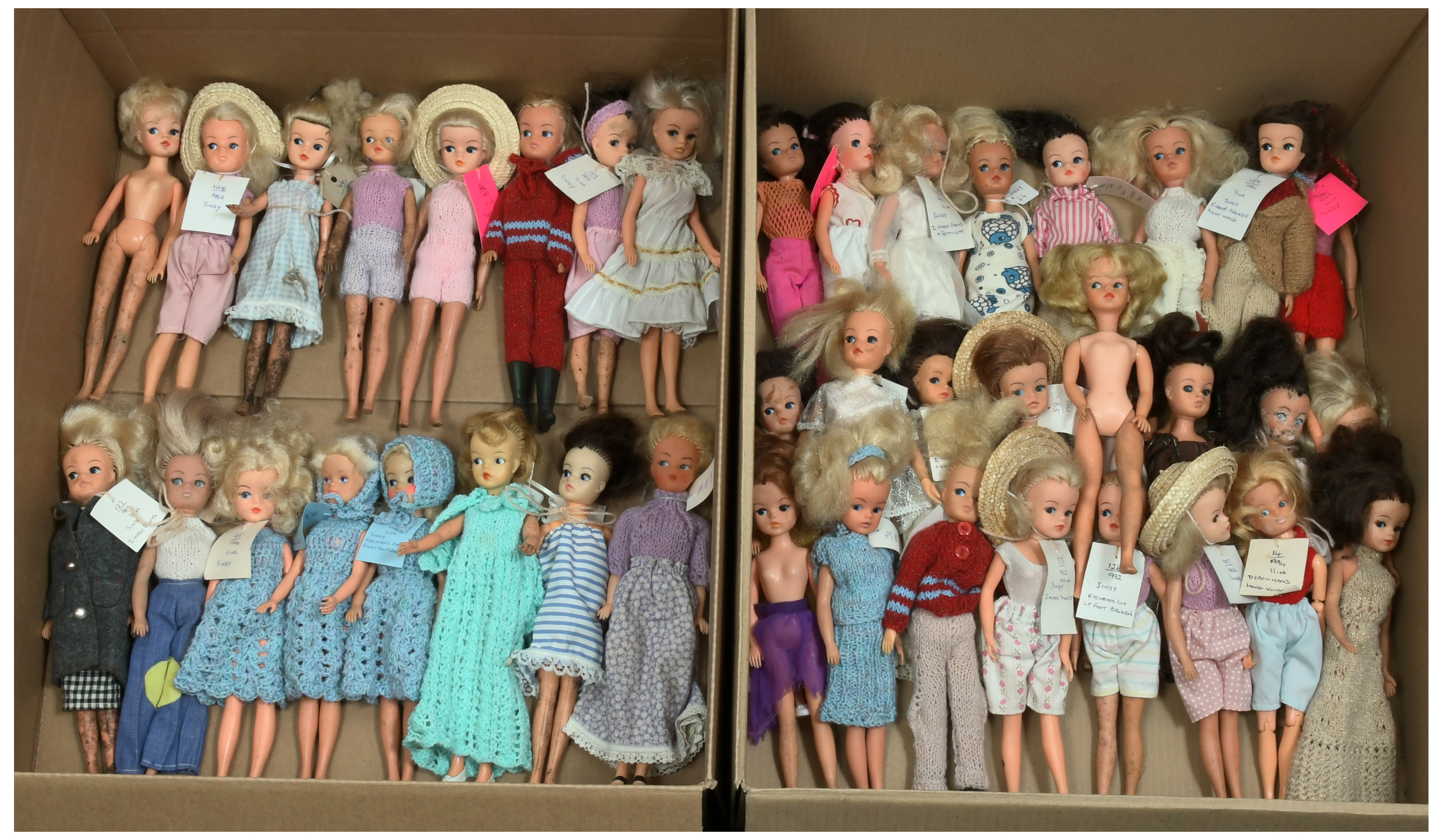 Quantity of vintage Pedigree Sindy dolls plus others