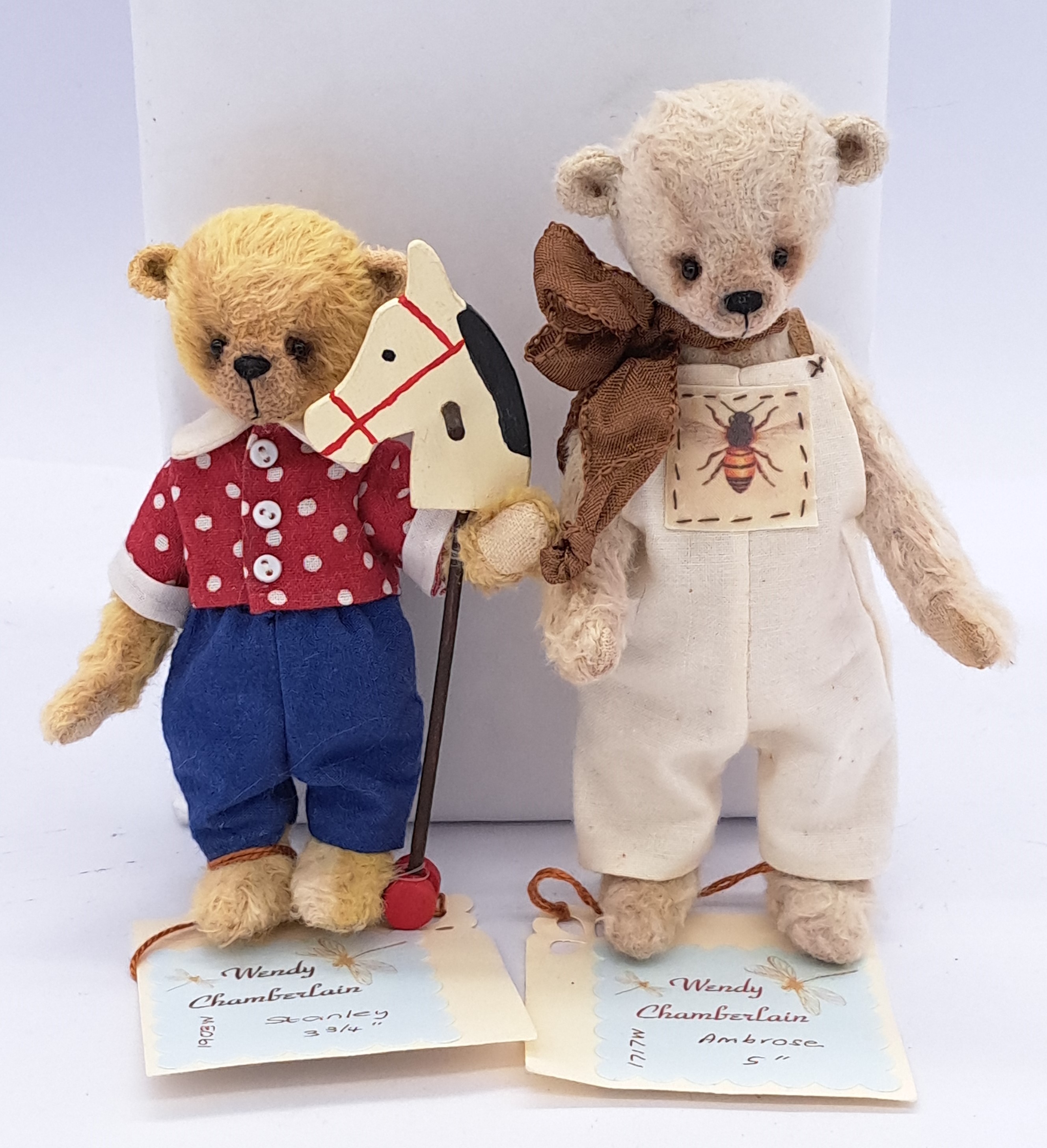 Essential Bears pair of miniature artist teddy bears