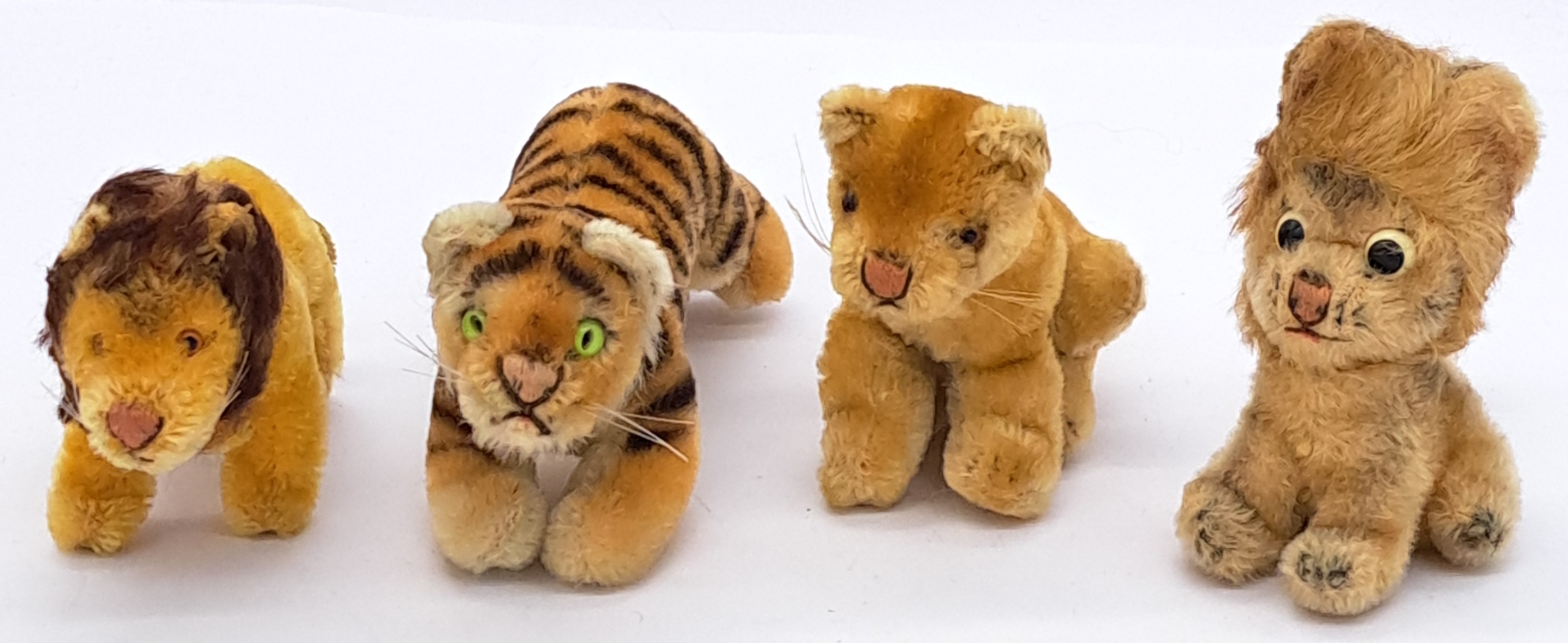 Steiff trio of vintage mohair big cats, plus one other