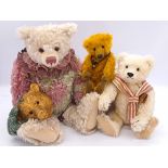 Artist designed teddy bear trio