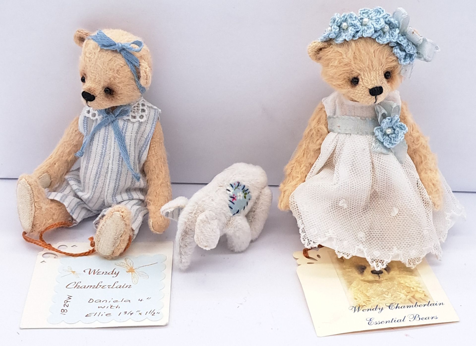 Essential Bears by Wendy Chamberlain pair of miniature artist bears