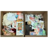 Large quantity of doll and bear making supplies, plus dolls and doll's clothing