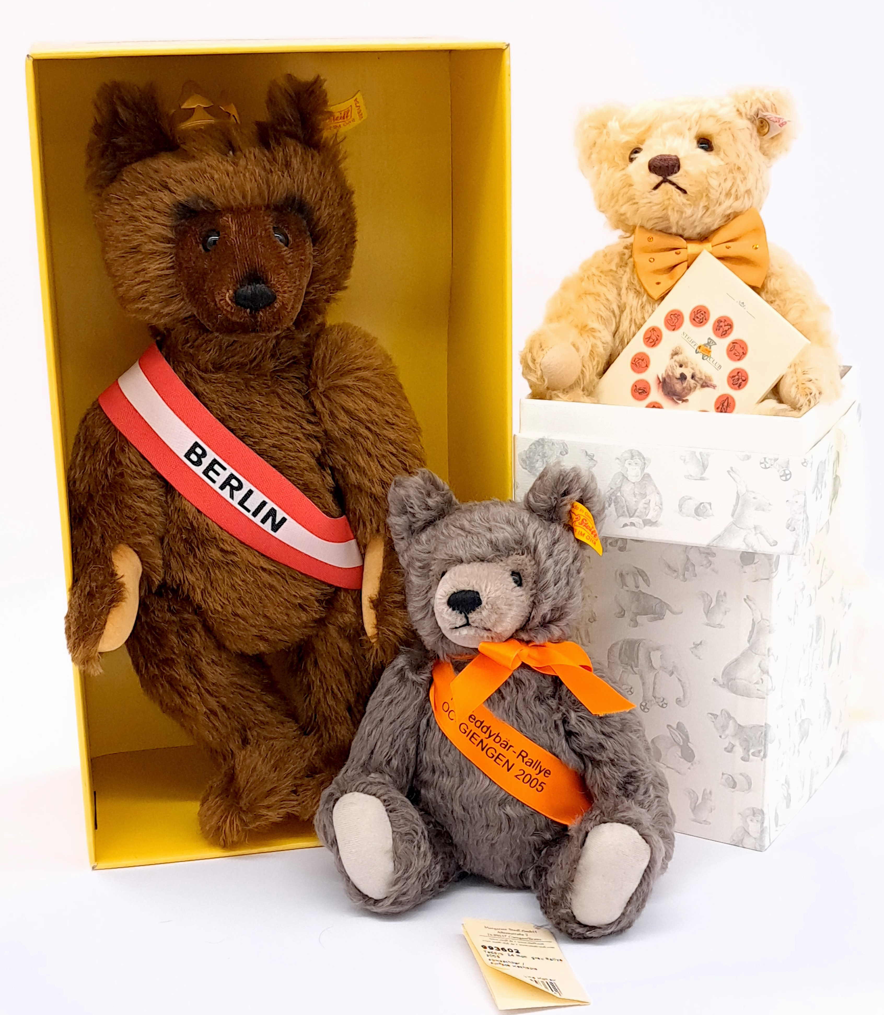 Steiff teddy bear trio