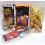 Collection of vintage teddy bears and gollies, including Chad Valley golly