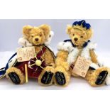 Hermann-Spielwaren pair of Queen Elizabeth II teddy bears