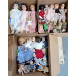 Collection of composition and celluloid dolls