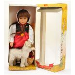 Steiff Red Riding Hood vinyl doll with mohair wolf