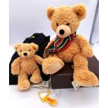 Steiff collection of plush teddy bears, t-shirts, polo shirts and a carabiner keyring