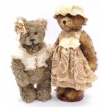 Artist designed teddy bears pair