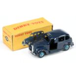 Dinky 254 Austin "Taxi" - Blue body, mid-blue rigid hubs, black base and interior, silver trim an...