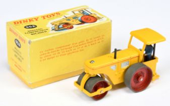 French Dinky Toys 90A Rouleau Compresseur Richier - Yellow body, red metal wheels, figure driver ...
