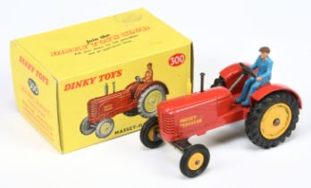 Dinky Toys 300 Massey Ferguson Tractor - Red, yellow hubs (plastic to front), figure driver and m...