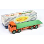 Dinky Toys 902 (502) Foden (Type 2) Flat truck  - Orange cab and chassis mid-green back and super...