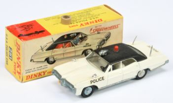 Dinky 251 Pontiac Parisienne "Police car - White body, black roof with red light, off white inter...