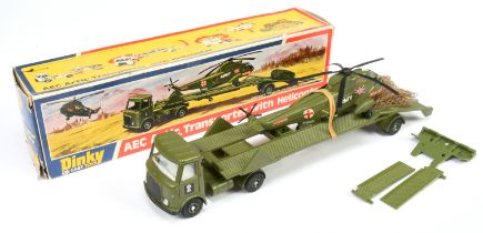 Dinky 618 AEC Artic Transporter With Helicopter Load - Green including trailer and plastic hubs w...