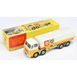 Dinky Toys 944 Leyland Octopus Tanker "Shell-BP" - Two-Tone yellow and white, grey plastic hubs, ...