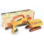 Dinky Toys 984 Atlas Digger - Deep yellow body and jib, orange base, black rollers and rubber tra...