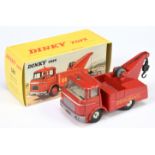 French Dinky Toys 589 Berliet Breakdown Truck - Red body, back and jib, ivory interior, chrome co...