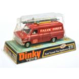 Dinky Toys 271 "Falck Zonen" Ford Transit Van - Red body, white interior and plastic aerial, blac...