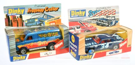 Dinky Toys 201 Plymouth Stock Car - Blue body with "426 C.L 34" on sides, bonnet and boot, red in...