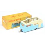 Dinky Toys 117 Four Bert Caravan - Two-Tone Cream over mid-blue, light beige opening side door, r...