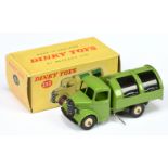 Dinky Toys 252 Bedford Refuse Wagon - Green body, black tinplate opening shutters and rear door, ...