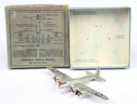 Dinky Toys 62G Boeing Flying Fortress - Silver metal wheels and propellers and with red,white and...