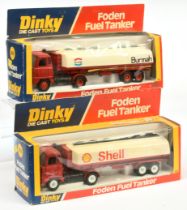 Dinky Toys 950 Foden Articulated Tanker A pair (1) "Burmah" - Red including hubs, grey gantry and...
