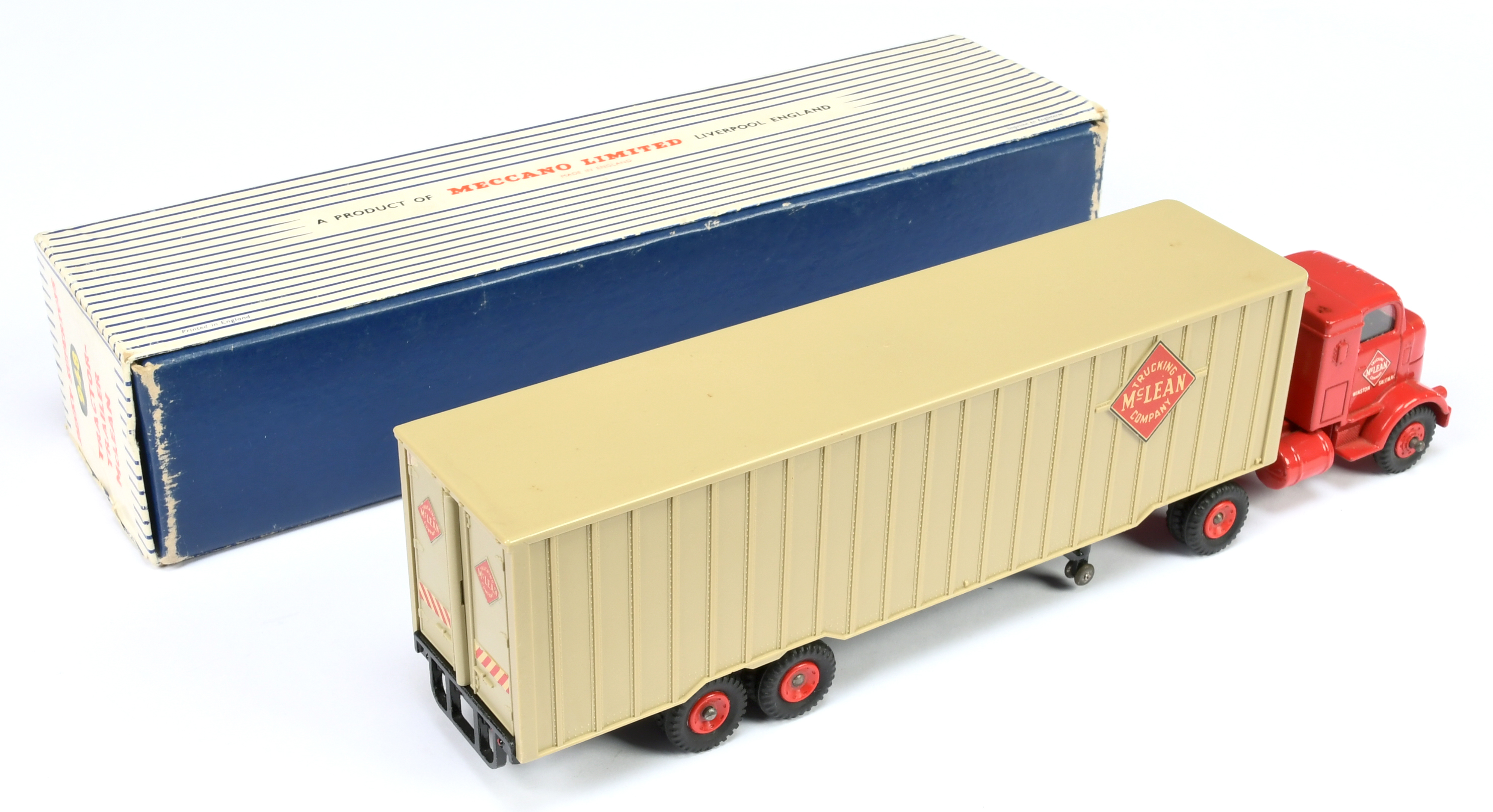 Dinky Toys 948 Tractor-Trailer "McLean" - Red cab and plastic hubs with windows complete with traile - Image 2 of 2