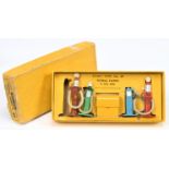 Dinky 49 Petrol pump Set - To Include Yellow Oil Bin and 4 X Pumps Red, Blue, Green and Reddish-B...