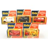 Dinky Toys 410/412 Bedford Promotional Vans Group Of 5 - (1) "Police" (chrome spun hubs fitted), ...