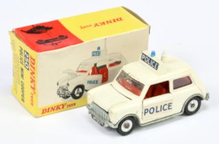 Dinky 250 Mini Cooper "Police" Car - Off white body, red interior, roof box with blue light and a...