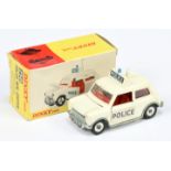 Dinky 250 Mini Cooper "Police" Car - Off white body, red interior, roof box with blue light and a...