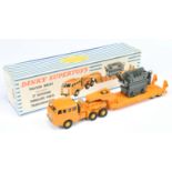 French Dinky Toys 898 Berliet Low Loader with Transformer Load - Orange unit and trailer, yellow ...