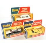 Dinky Toys Group of 3 To Include (1) - 244 Plymouth "Police" Car - Black and white , red interior...