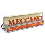 Dinky Tinplate "Meccano toys of Quality " illuminated Hanging Sign - Metal and Tinplate with wood...