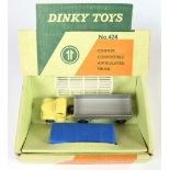 Dinky Toys 424 Commer Convertible Articulated Truck - Pale yellow unit with windows, silver trim ...