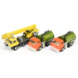 Dinky Group Of 3 To Include "Coles" 150T Crane Truck- Yellow and black, Ford Johnston road sweeper