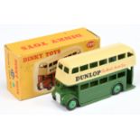 Dinky Toys 290 Doubles Decker Bus (Type 3) "Dunlop" - Two-Tone cream  and green with mid-green ri...