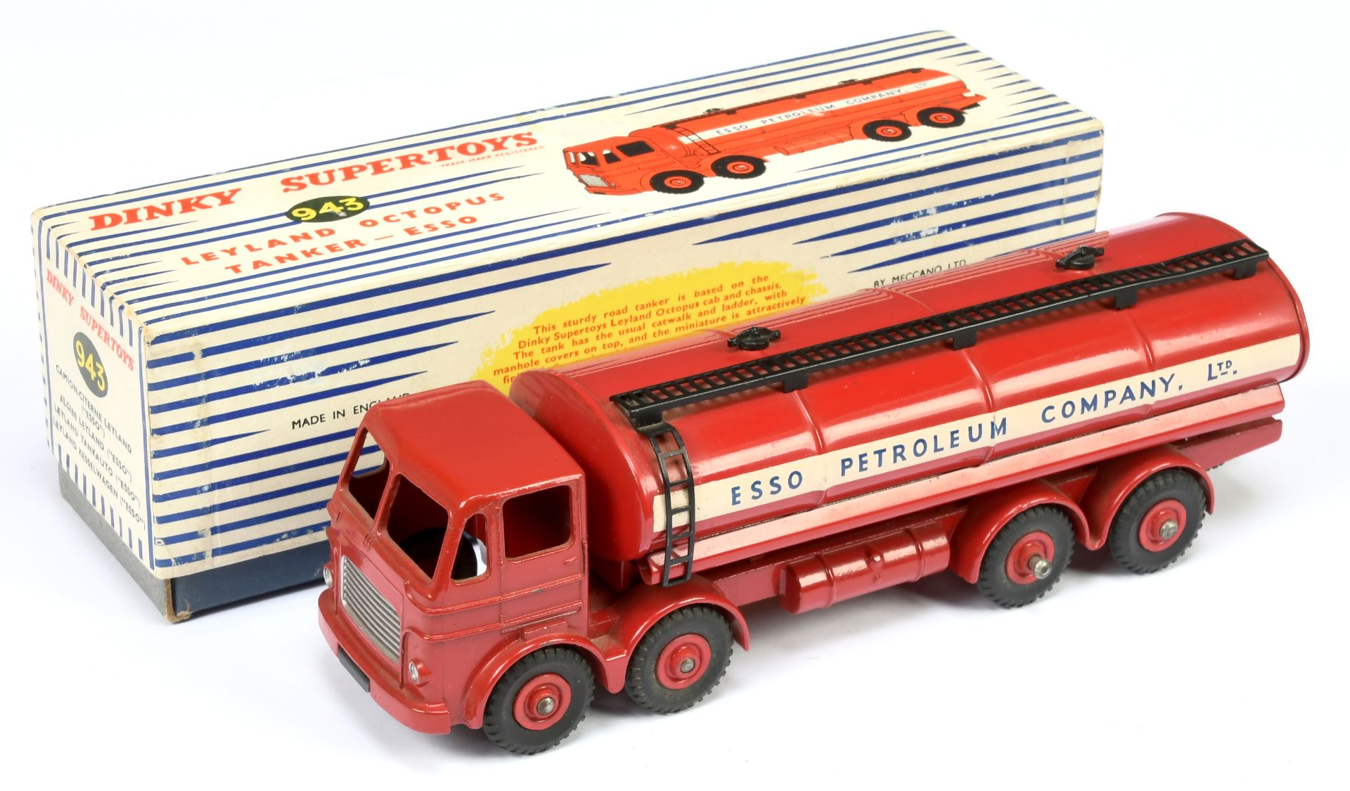 Dinky Toys 943 Leyland Octopus Tanker "ESSO Petroleum Company LTD" - Red including Cab, chassis, ...