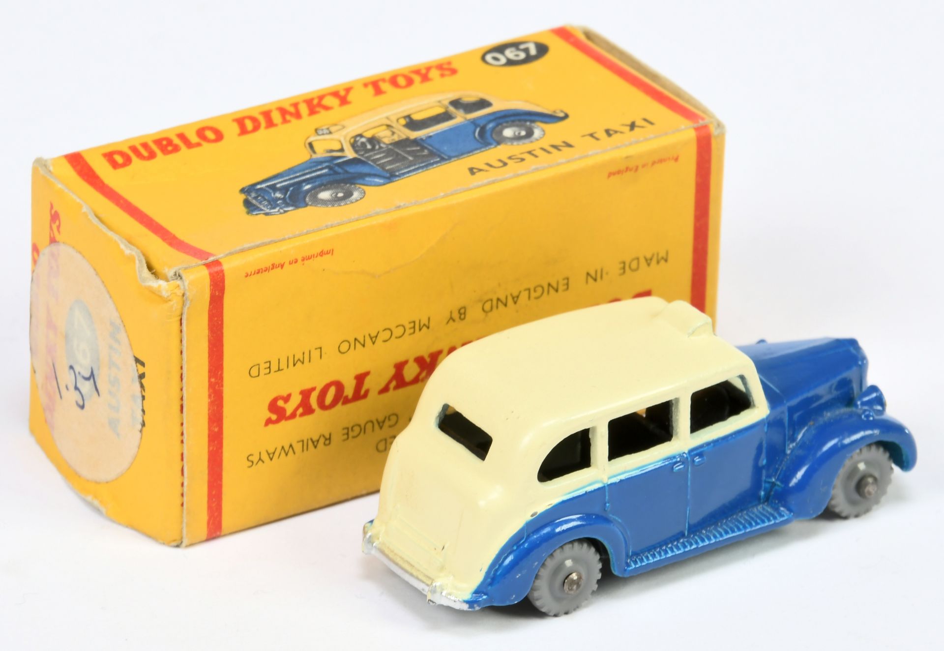 Dinky Toys Dublo 067 Austin "Taxi" - Two-Tone blue and cream, black base and interior, silver tri... - Bild 2 aus 2